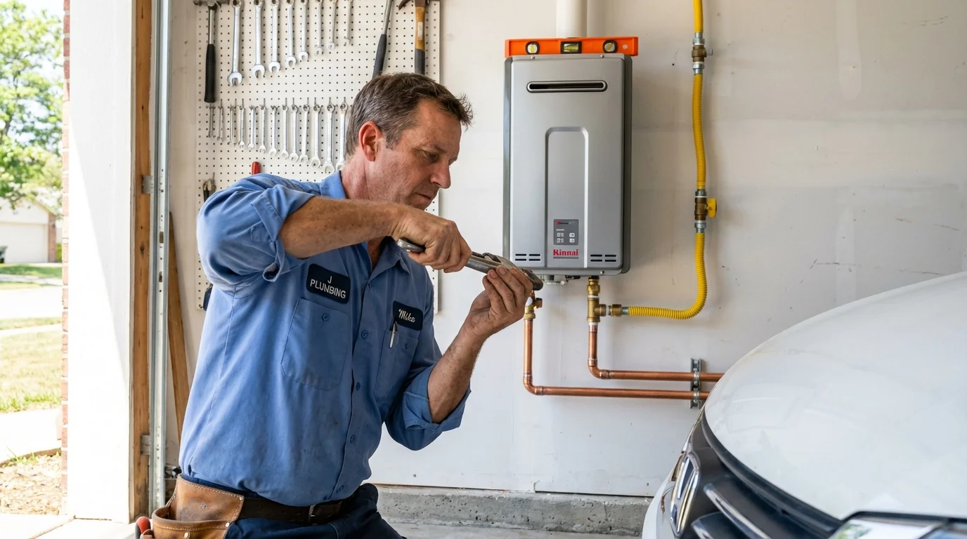 Tankless water heater installation by a Johns Plumbing LLC plumber in Vancleave